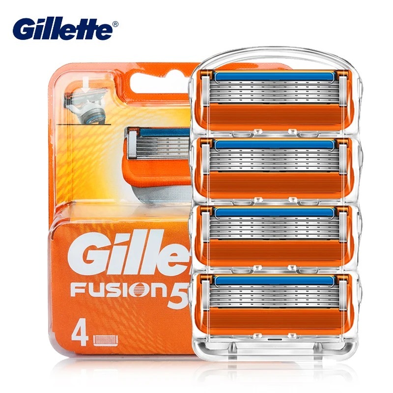 GILLETTE 12 件裝吉列 Fusion 剃須刀片男士面部毛髮鬍鬚去除剃須機可更換刀片頭部剃須盒 4 件/包