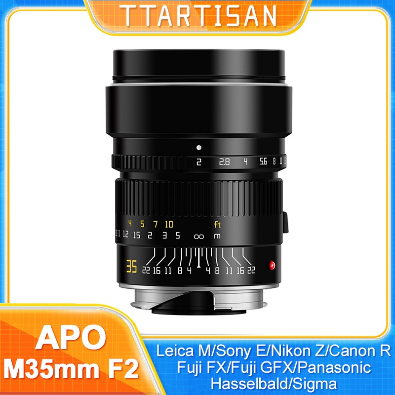 LEICA 國際牌 Ttartisan APO M 35mm F2 全畫幅手動鏡頭適用於徠卡 M 佳能射頻尼康 Z 富士
