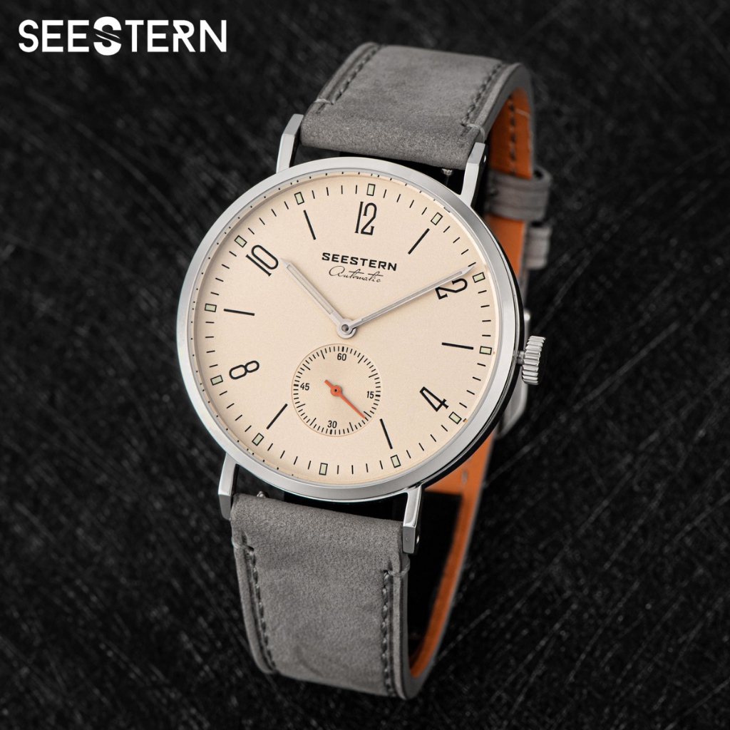 Sugess 商務男士手錶自動 ST1701 機芯機械手錶藍寶石玻璃時尚簡約細長時鐘 382 全新