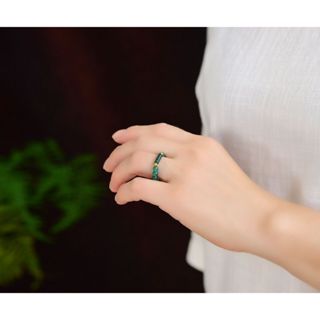 4-3天然綠瑪瑙圓珠戒指4mm左右 指環戒指女 瑪瑙 水晶 首飾