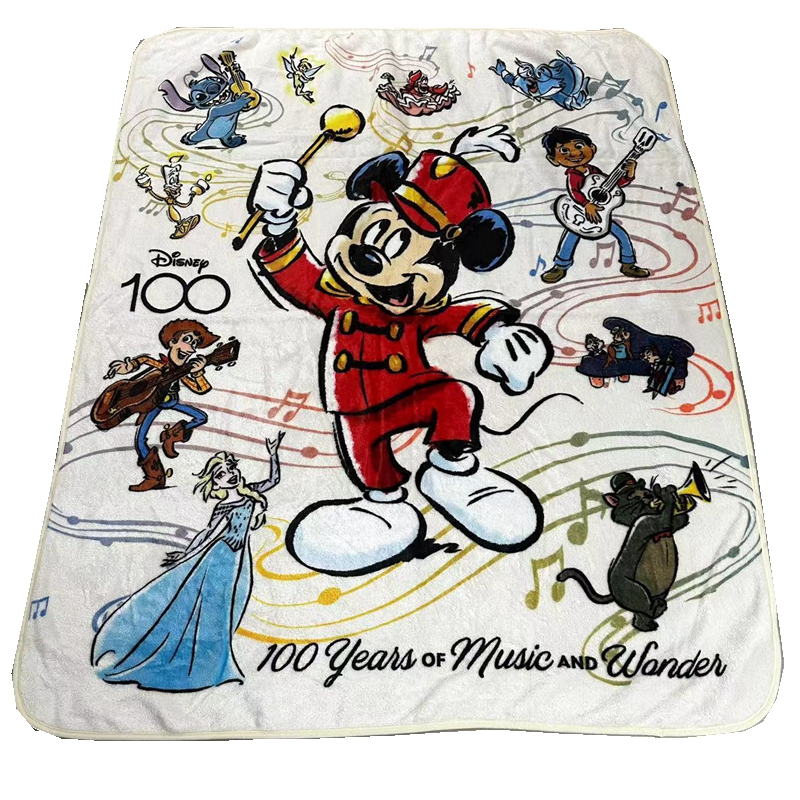 【現貨】日本 DISNEY迪士尼卡通米老鼠米奇幻想曲經典紀念法蘭絨毯薄毛毯午睡毯單人蓋毯