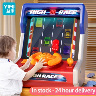 Yimi 兒童方向盤賽車冒險遊戲模擬駕駛玩具兒童賽車遊戲機電動桌面遊戲機