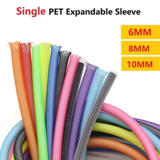 5 米編織電纜套管 6 毫米 8 毫米 10 毫米單 PET 可擴展尼龍 USB 數據鍵盤電纜護套保護器繞線