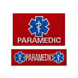 PARAMEDIC 刺繡魔術貼紅色生命之星蛇杖徽章服裝配飾