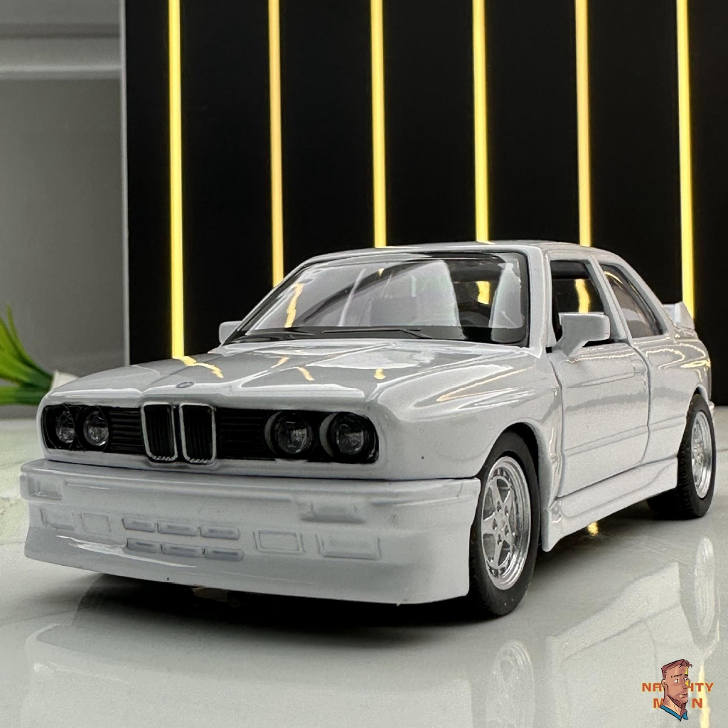 [NAU-MAN]馬珂墶1:36 BMW M3模型車合金車模寶馬M3 1987復古跑車回力無聲光玩具車擺件