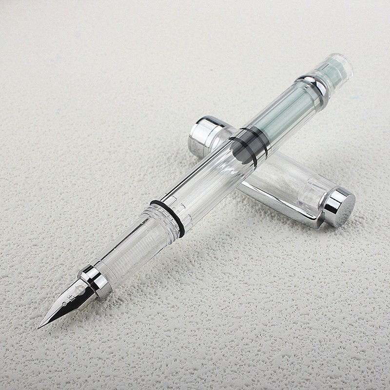 永生3008正姿書寫專用鋼筆透明示範彩墨學生練字鋼筆禮品活塞鋼筆明尖EF尖