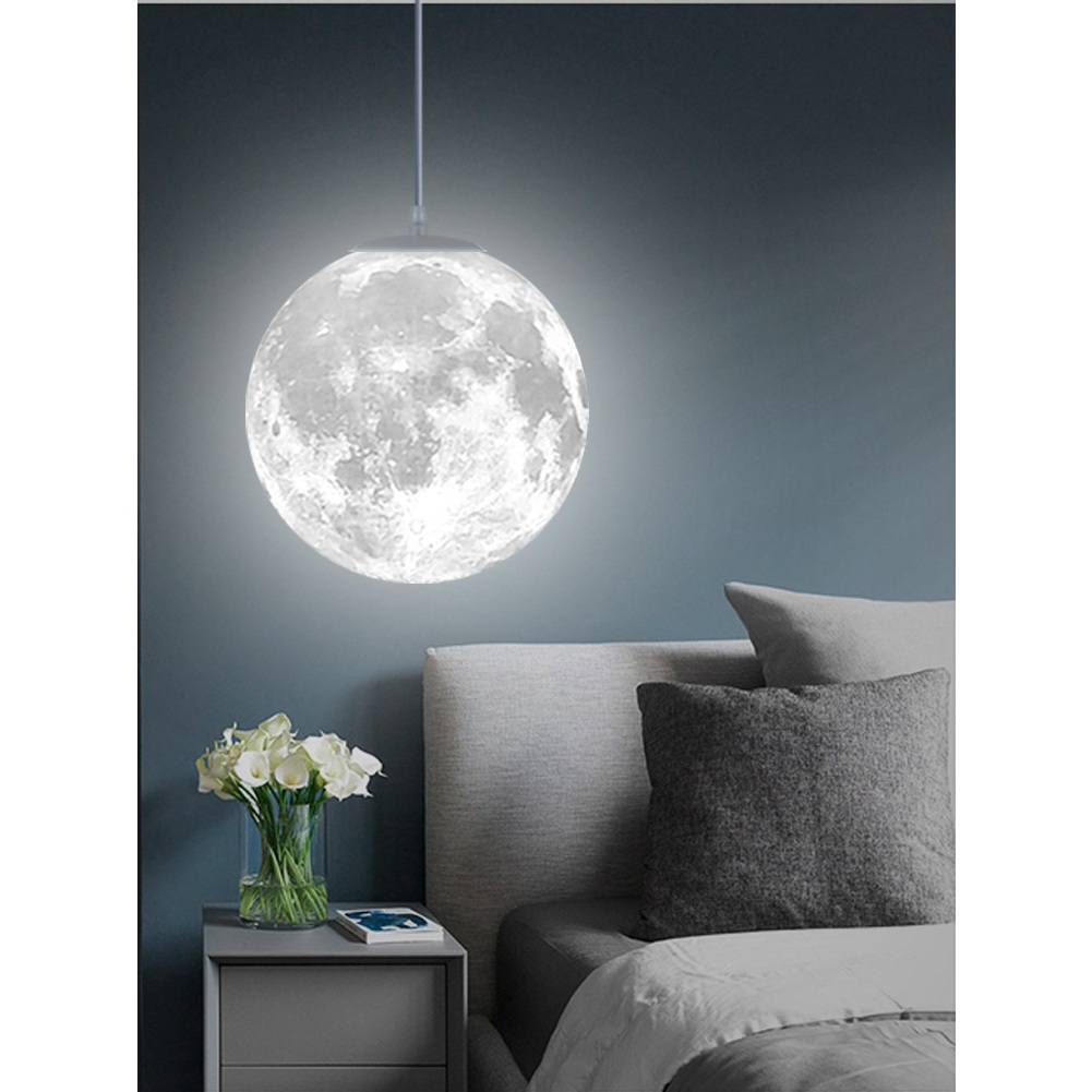 創意個性月球燈 行星燈 兒童房床頭吊燈 工業風餐廳商用星球吊燈