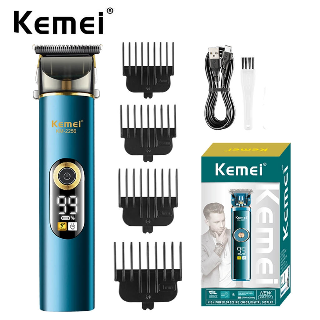 Kemei 無繩理髮器理髮器 T 型刀片 USB 電動理髮器可充電切割器專業男士理髮機