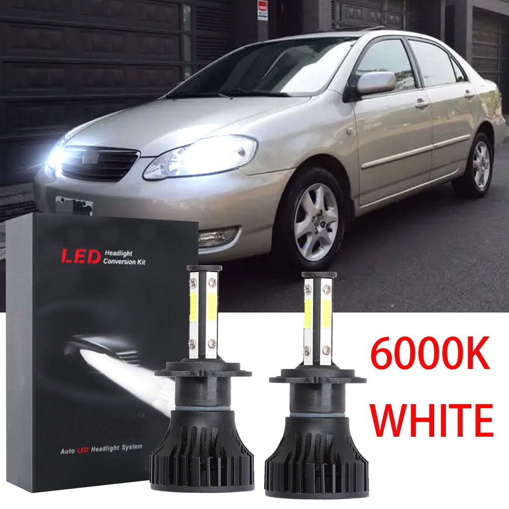 適用於豐田 Altis E120 2000-2006 2PC 白色 9-32V 6000K LED 大燈轉換燈泡套件 C