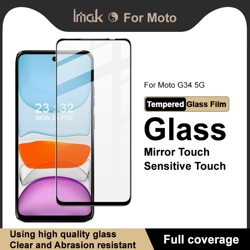 摩托羅拉 Motorola Moto G34 5G 全屏鋼化玻璃保護貼 Imak 全膠滿版 9D鋼化玻璃防刮防摔保護前膜
