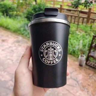 黑色便攜式星巴克隨手杯 星巴克保溫杯 starbucks不鏽鋼水壺 辦公室咖啡杯 隨行杯 不鏽鋼直身杯 環保杯 保冷杯