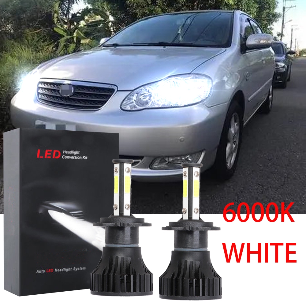 適用於豐田 Altis E120 2000-2006 2PCS 白色 12-32V 6000K LED 大燈轉換燈泡套件