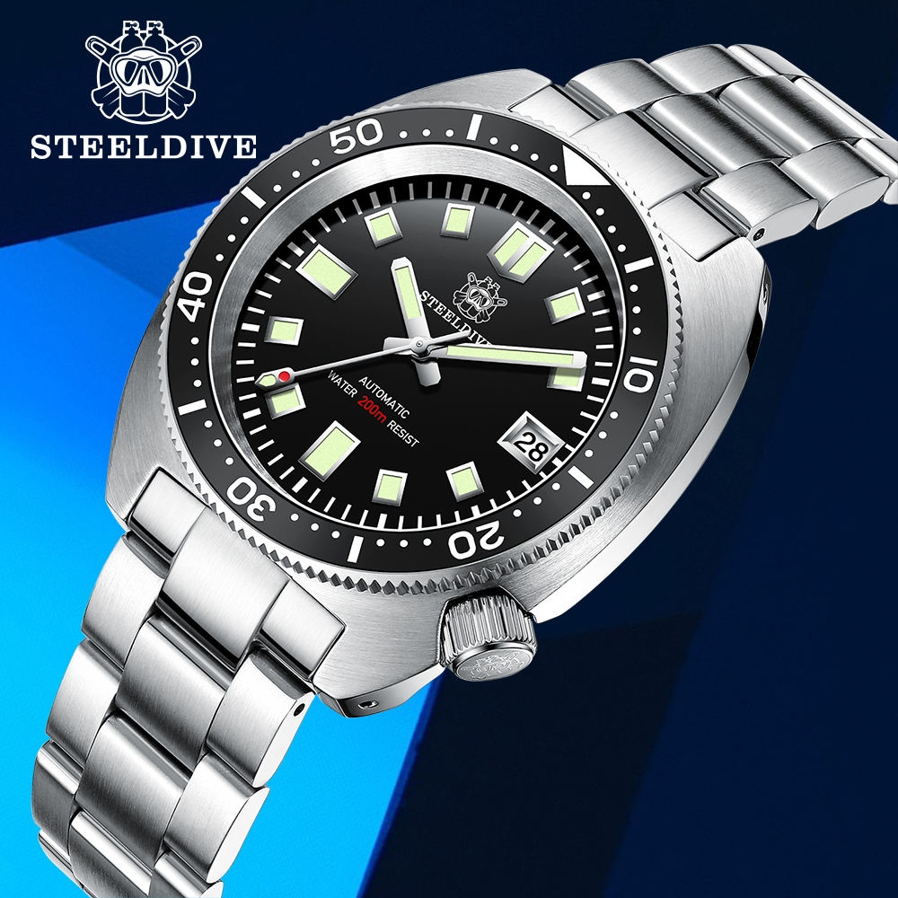 【STEELDIVE】SD1977V2男士小鮑魚全自動機械手錶6105-8000 NH35機芯 200米防水
