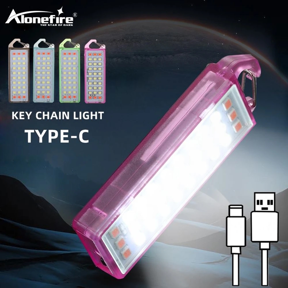 Alonefire 30LED Y13 MINI LED 手電筒可充電工作燈鑰匙扣燈野營燈便於攜帶多種照明模式防水