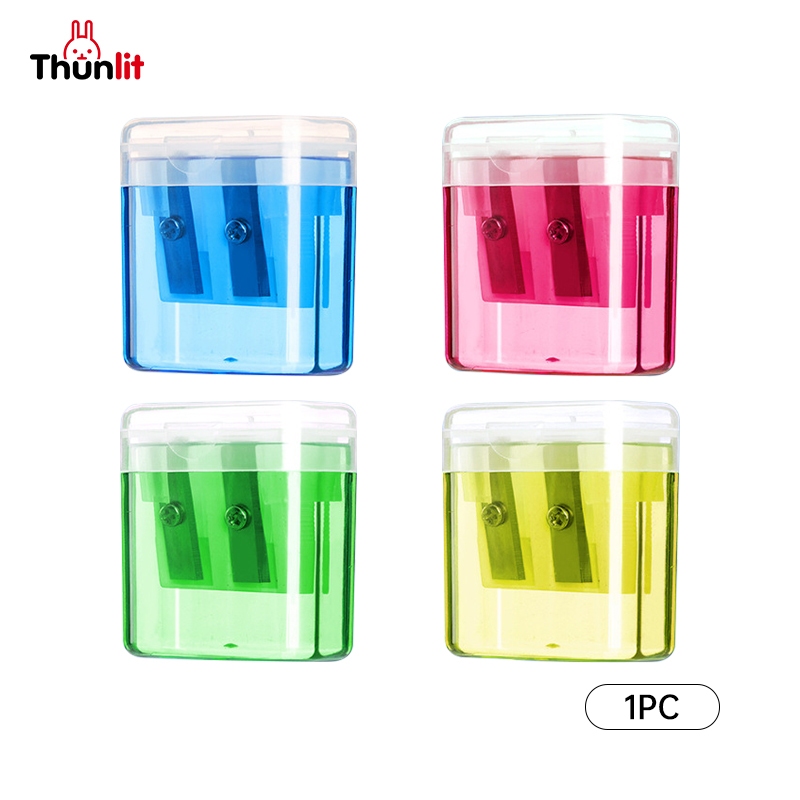 Thunlit 可愛削鉛筆機批量批發雙孔手動削鉛筆機帶盒文具學校用品