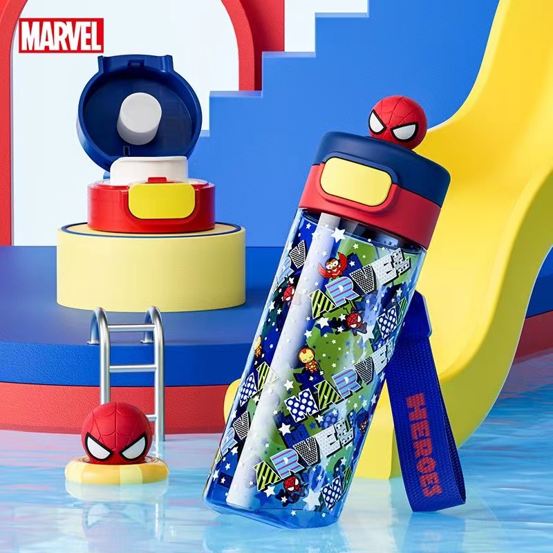 530ml Marvel 運動水壺蜘蛛俠兒童水杯卡通動漫夏季便攜 BPA Free Pct Kettle Kids