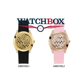 原廠 Guess 女士手錶 時尚條紋腕錶 休閒商務石英女表 潮流 GW0109L1 GW0109L2