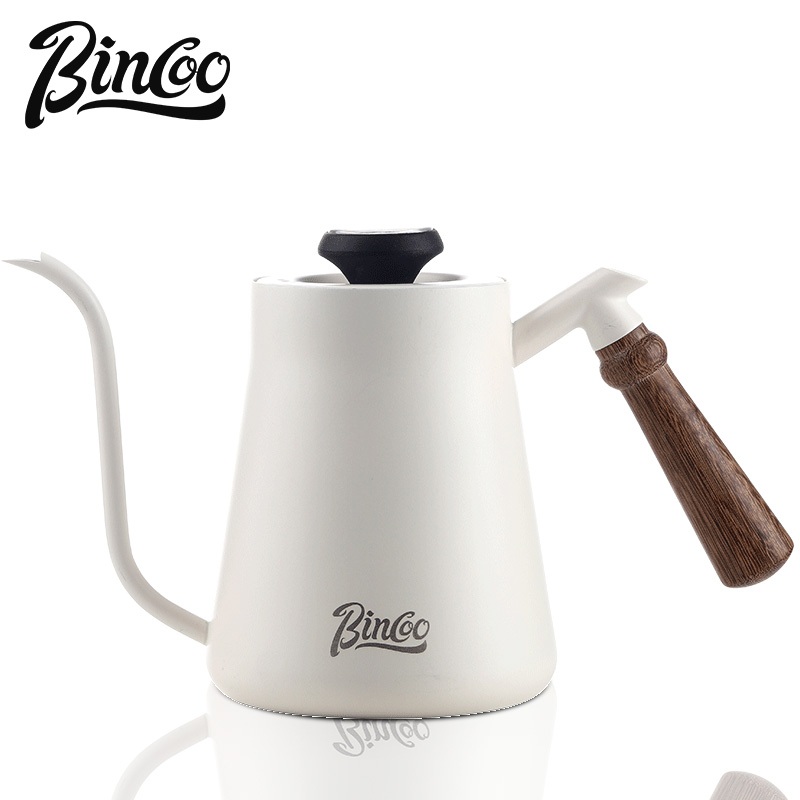 BINCOO 手沖咖啡壺帶溫度計 細口壺 滴濾掛耳咖啡器具 長嘴家用不銹鋼 650ML