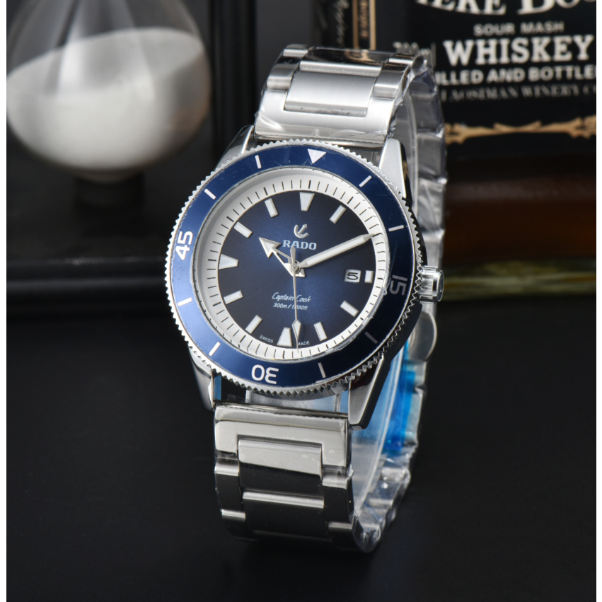 RADO雷達 庫克船長系列石英機芯高科技精鋼錶帶男士瑞士腕錶
