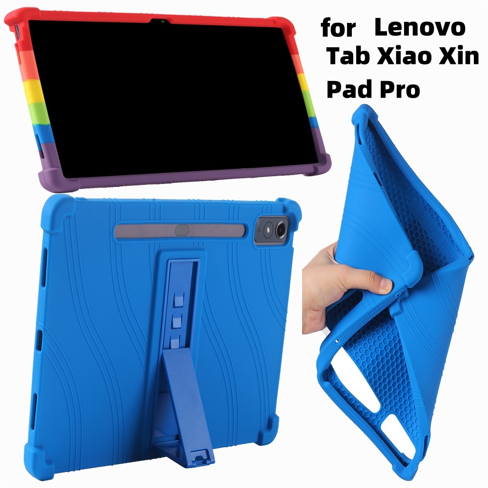 LENOVO 適用於聯想平板電腦小新 Pad Pro 12.7 英寸 2023 矽膠保護可調節支架防摔保護套