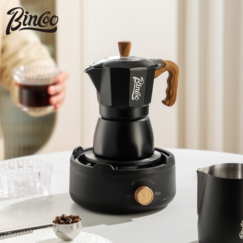 Bincoo雙閥摩卡壺套裝家用煮咖啡壺意式小型手磨咖啡機