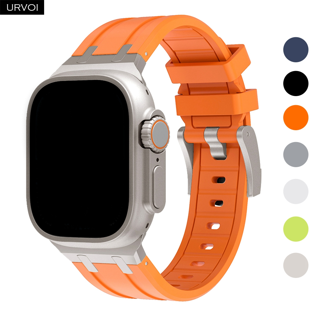 適用於 Apple Watch Ultra 2 系列 9 8 7 6 SE5 的URVOI 錶帶 iWatch 不銹鋼鈦