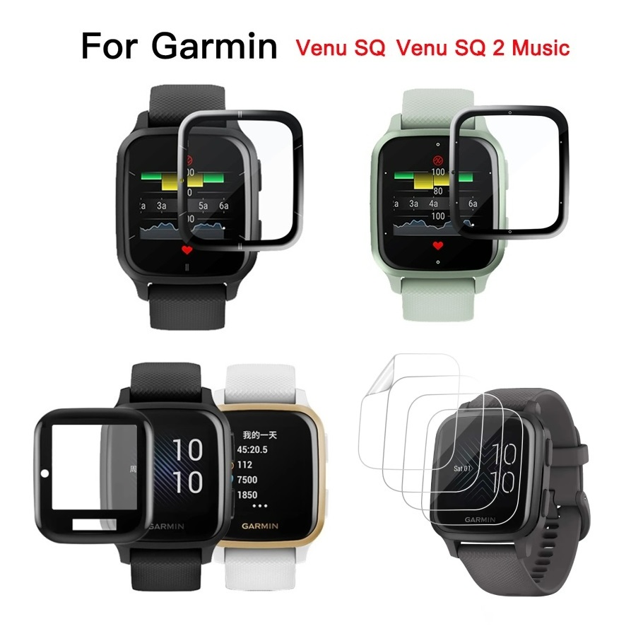 適用於 Garmin venu SQ 2 sq2 音樂曲面全覆蓋保護膜的軟 TPU 膜 3D PMMA 屏幕保護膜