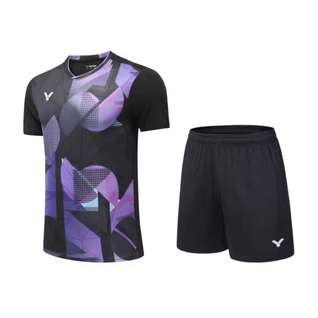 Victor 2023新款夏季羽毛球比賽服透氣速乾舒適休閒短袖上衣男女專業訓練運動服
