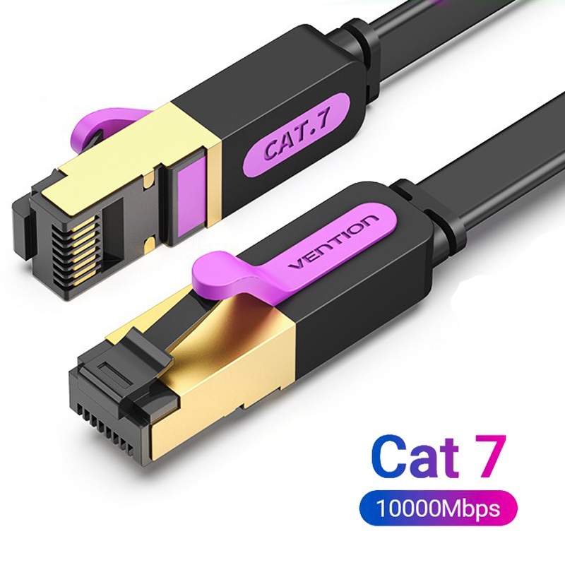 [超值選擇] Vention Cat7 Rj45 以太網電纜 10gbps 扁平 Lan 高速線用於筆記本電腦交換機