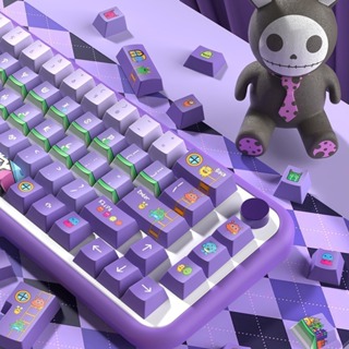 綠色和紫色個性化 Monster Keycaps Cherry Profile 適用於 Cherry Mx 60% 機械