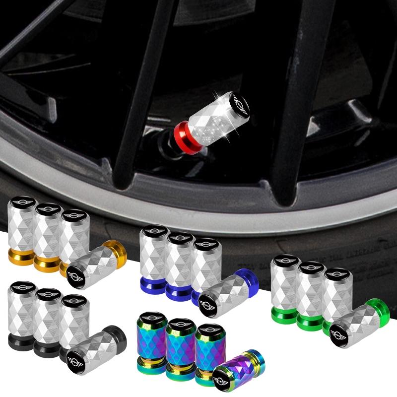 4 件升級菱形合金汽車輪胎防塵蓋汽車標誌車輪閥蓋適用於 Mini Cooper One S R50 R53 R56 R6