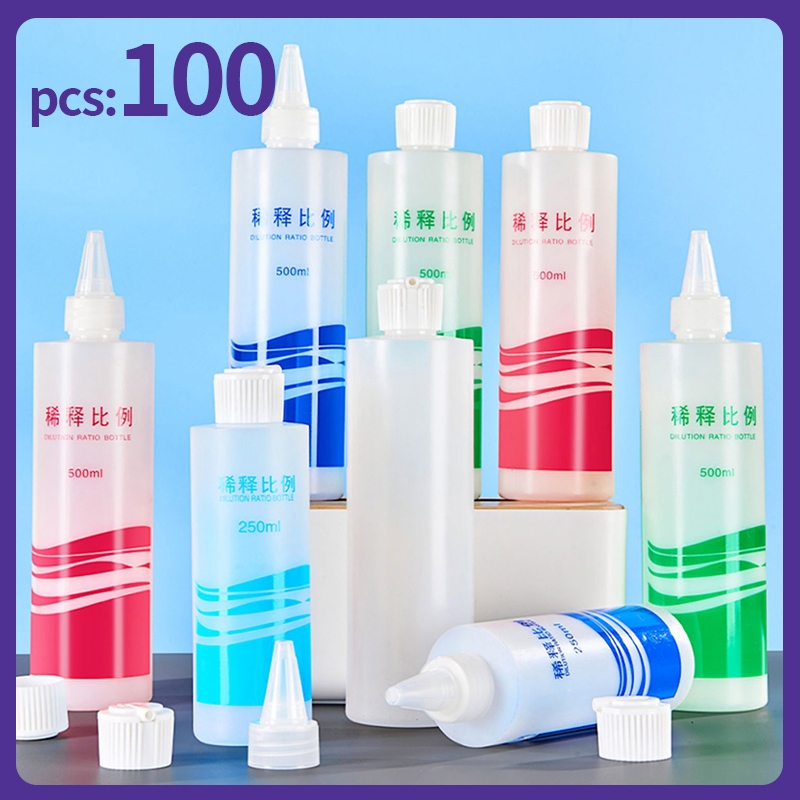 Pcs:100洗碗皂稀釋瓶刻度稀釋比例瓶塑料瓶浴缸比例分配器瓶空瓶