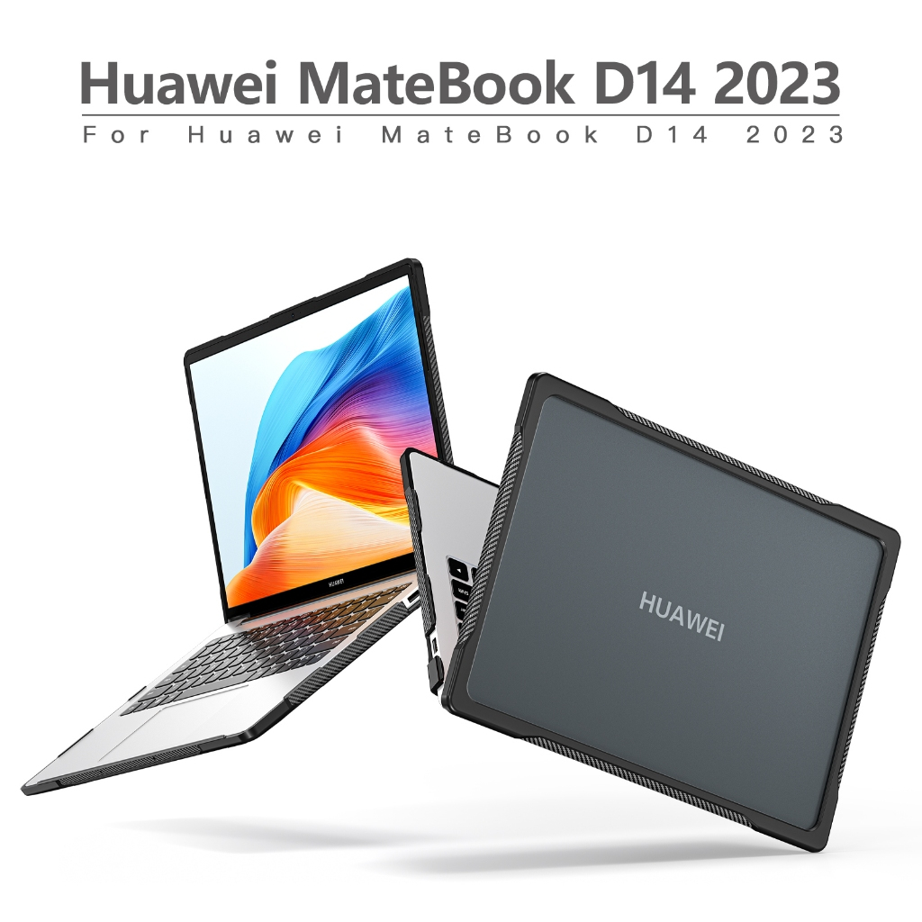 適用於華為 MateBook D14 D14 2023 2024 半透明超薄硬殼磨砂保護套散熱防滑保護套兼容華為 Mat