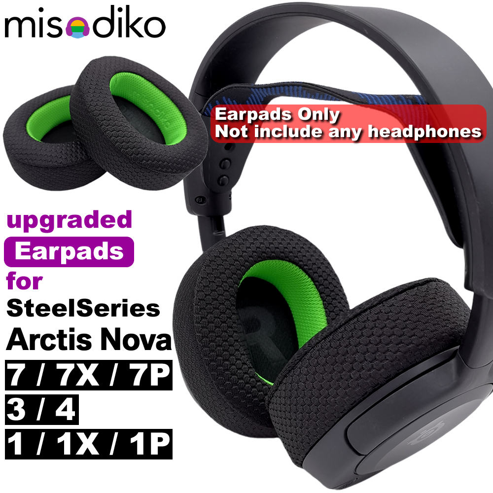 Misodiko 升級耳墊更換適用於 SteelSeries Arctis Nova 7X/ 7P/ 3/ 1X/ 1P