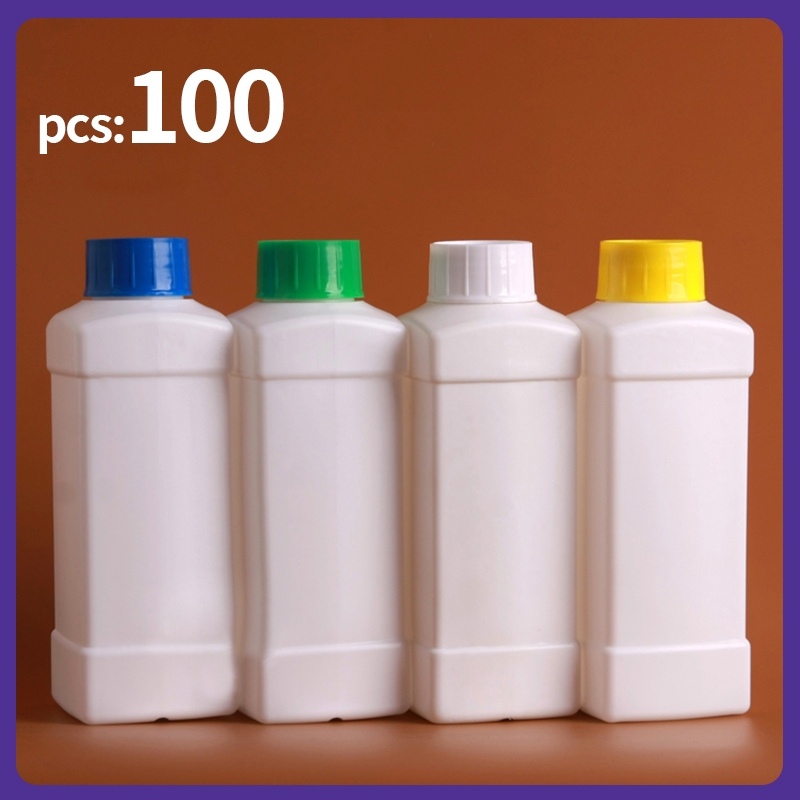 Pcs:100塑料方瓶加厚食品級化學樣品瓶酒精消毒飲水機瓶