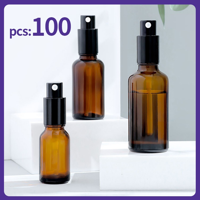 Pcs:100 抗光玻璃分配器化妝品噴霧滴管瓶噴霧乳液瓶花水純乳液保濕精油