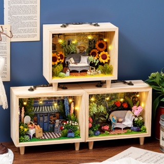 Cutebee Diy娃娃屋微型套件帶家具禮品玩具拼圖屋手工屋電視模型Q05