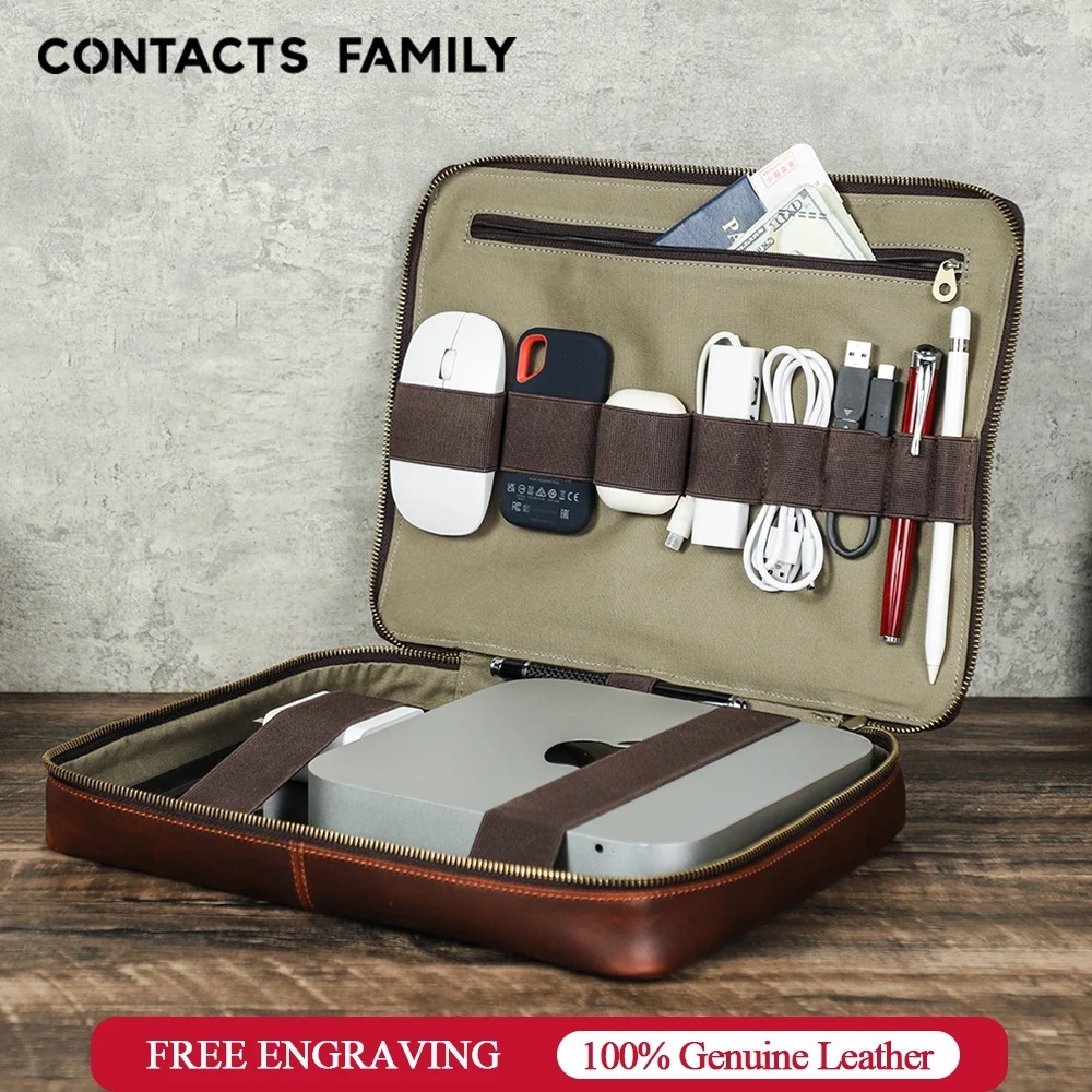 CONTACTS FAMILY 皮革筆記本電腦保護套適用於 Macbook Pro Air 13.3 Mac Mini