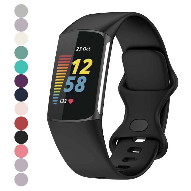 替換錶帶兼容 Fitbit Charge 5 和 Charge 6 女士男士帶,矽膠健身運動腕帶女士男士小號大號