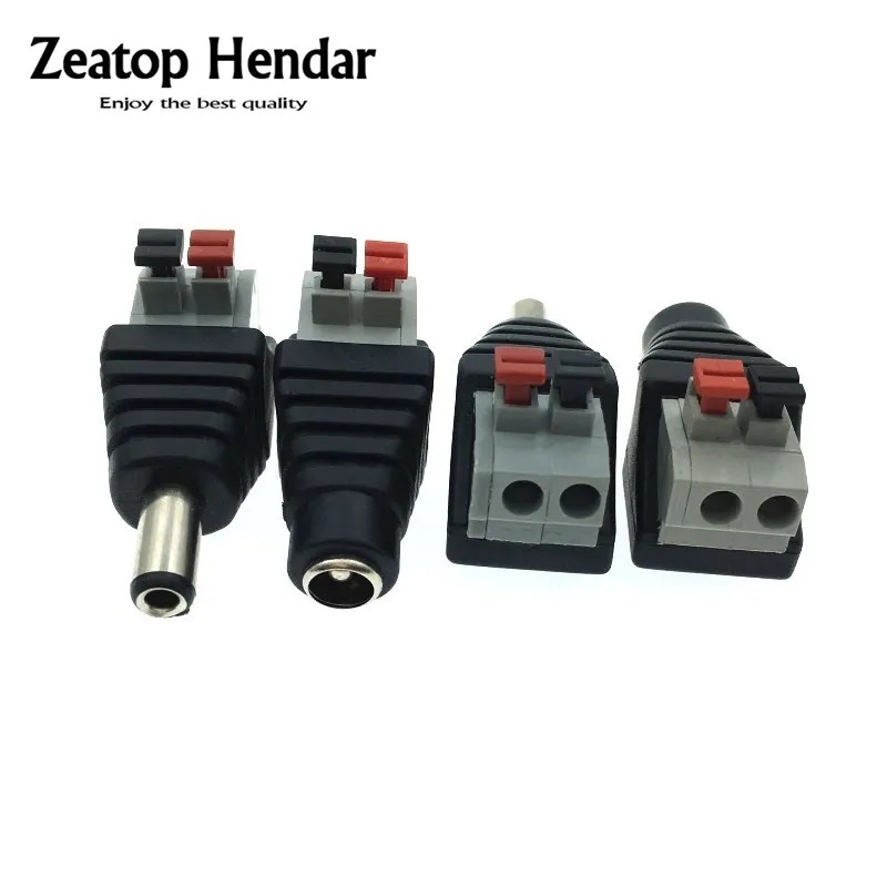 20 件 2.1 x 5.5mm / 2.5 x 5.5mm DC 電源公頭 + 母頭 DC 連接器適配器插頭電纜壓接用