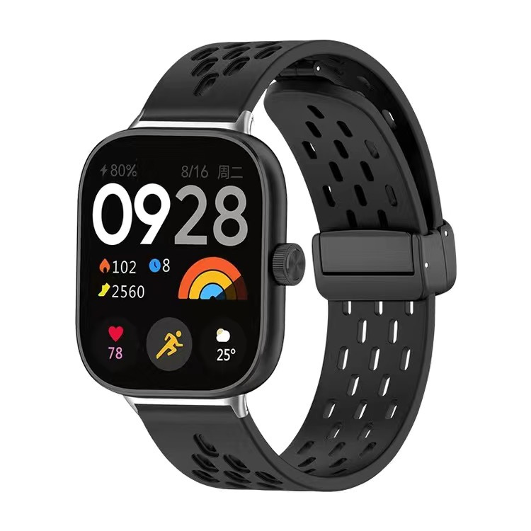 矽膠錶帶折疊磁扣錶帶適用於小米手環 8Pro 手錶 Redmi Watch4 編織錶帶磁性錶帶