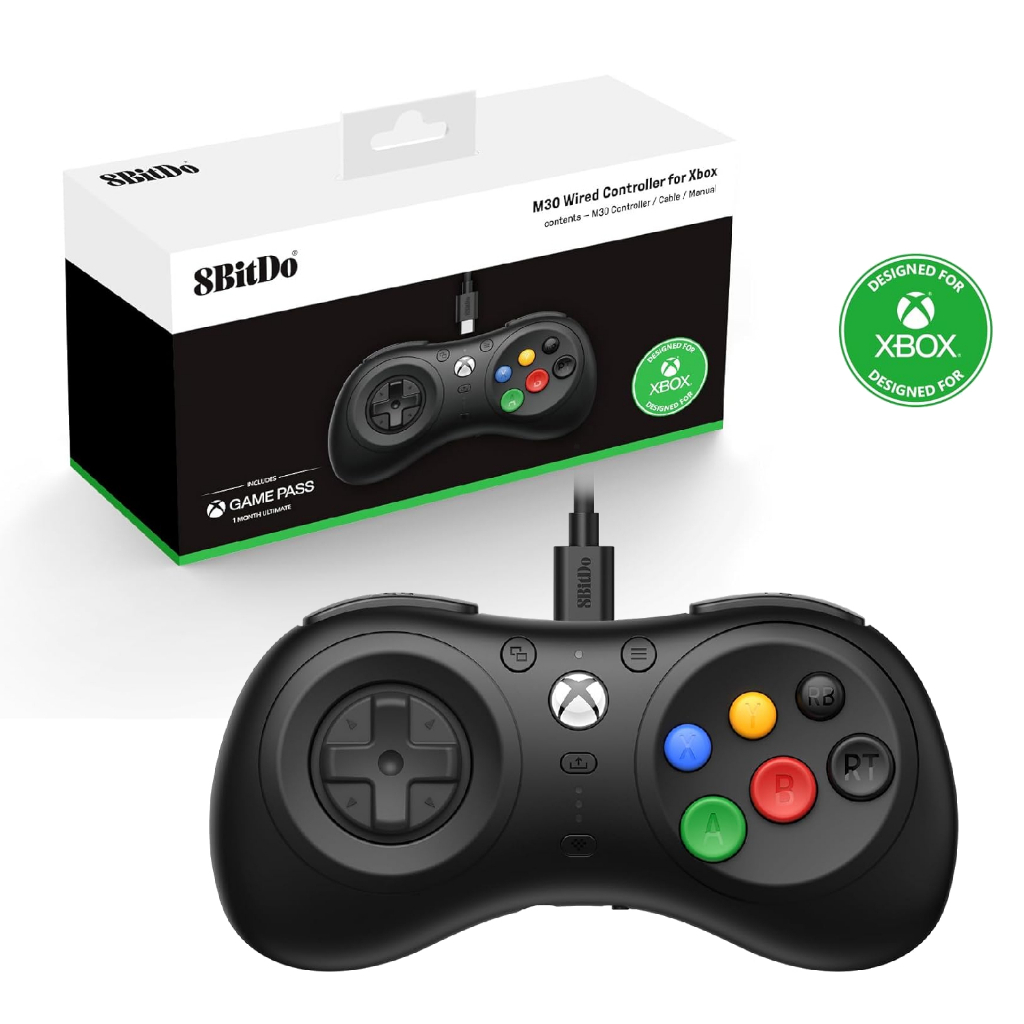 8Bitdo M30 有線手把 適用於Xbox Series X|S / Windows 附贈一個月終極遊戲通行證