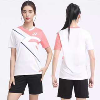 新款尤尼克斯韓版男女羽毛球衣套裝速乾透氣排球網球衣短袖比賽訓練運動團購茶