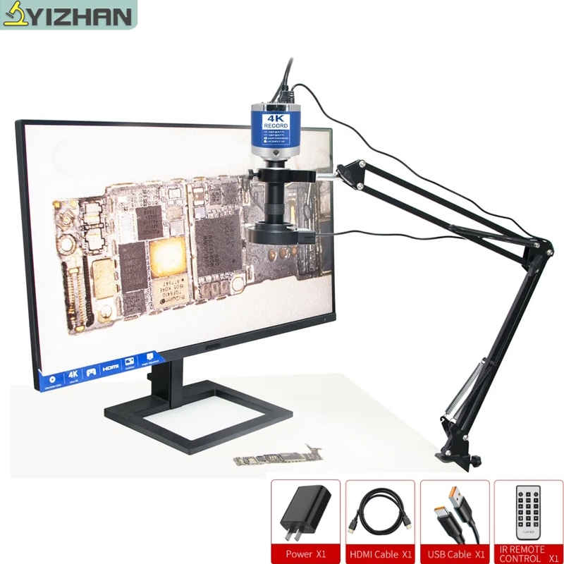 索尼 Yizhan 48MP 4K 1080P HDMI 工業數碼視頻顯微鏡相機 150X 變焦 C 接口鏡頭 SONY