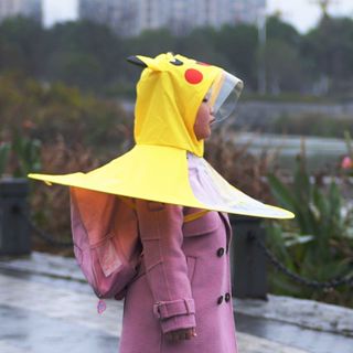 雨衣兒童雨傘帽 頭戴式幼兒園寶寶雨斗篷 小學生防水飛碟雨衣