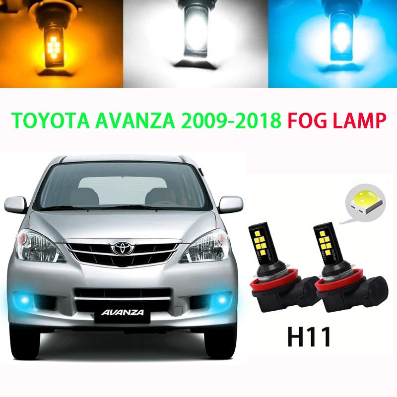 2pc 適用於豐田 Avanza 2009-2018 Bright 6000K 白色黃色 LED H11 霧燈燈泡