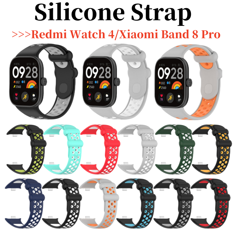 XIAOMI Redmi 手錶矽膠錶帶 4/小米手環 8 Pro 錶帶替換運動錶帶智能手錶腕帶