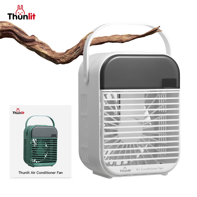 Thunlit冷風扇2000mAh 可充電便攜式迷你空氣冷卻器帶噴霧和夜燈
