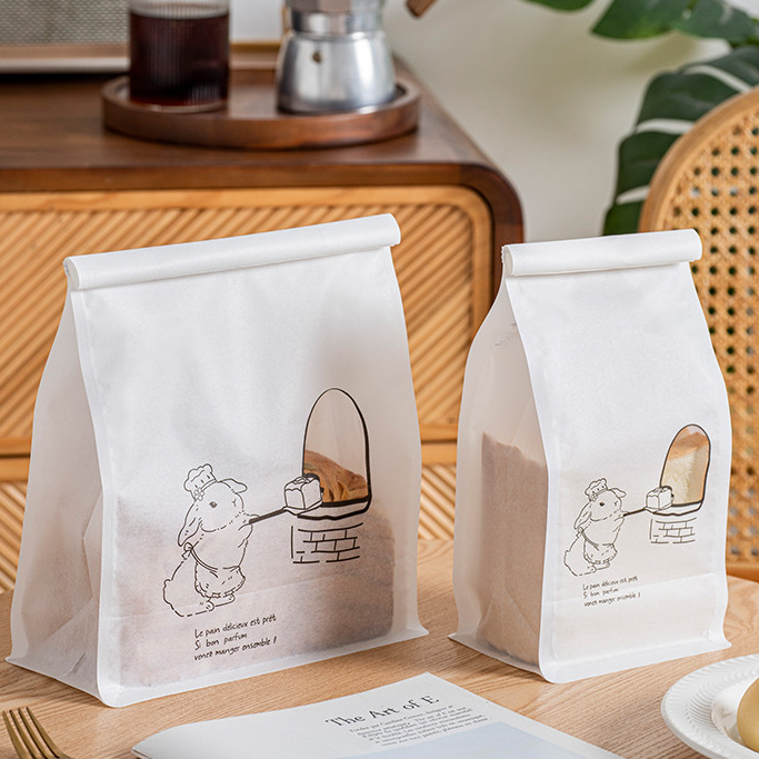 【現貨】【麵包袋】吐司 麵包 包裝袋 烘焙 貝果 歐包 餅乾 自封 食品袋 打包 450g克 牛皮紙袋子