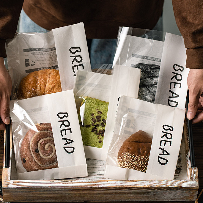 【現貨】【麵包袋】貝果 麵包 包裝袋 吐司 切片 歐包 餐包 三明治 鹼水 麵包 烘焙 牛皮 打包紙袋